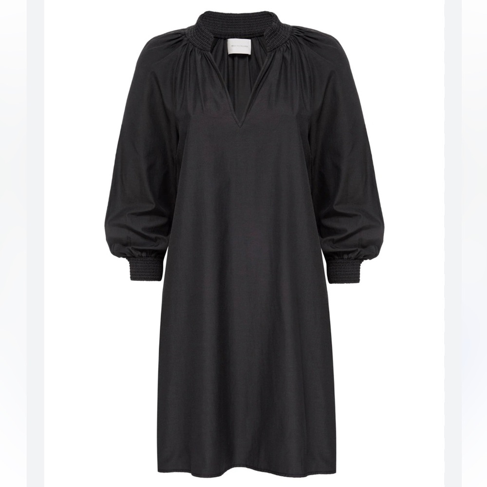 Brochu Walker Size S Charcoal Polyester Blend Long Sleeve Rouched AMAIA Dress - Picture 5 of 10